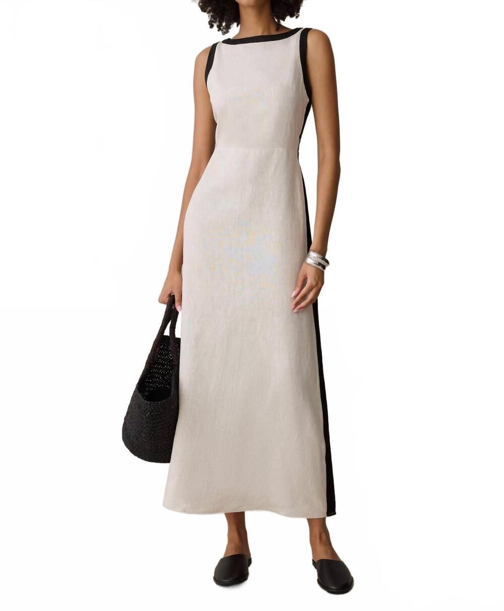 NEW FEW MODA claudette linen dress in oatmeal